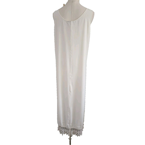 VTG y2k Cameo USA Women Dress Med/Lg Ivory Lace Hem Whimsigoth Fairy GrungeMaxi - Picture 3 of 6